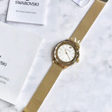Swarovski Octea Nova Silver Dial Gold Mesh Bracelet Watch for Women - 5430417 Buy Now By Swarovski