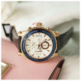 Guess Pinnacle Chronograph White Dial Blue Leather Strap Watch For Men - W0673G6 Buy Now By Guess