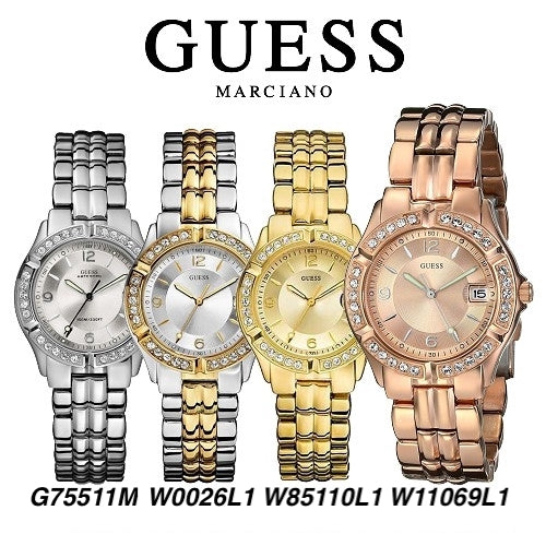 Guess Crystal Diamonds Rose Gold Dial Rose Gold Steel Strap Watch For Women - W11069L1 Buy Now By Guess
