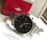 Fossil The Commuter Black Dial Silver Steel Strap Watch for Men - FS5399 Buy Now By Fossil