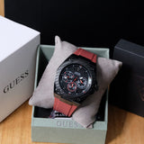 Guess Legacy Black Dial Red Silicone Strap Watch for Men - W1049G6 Buy Now By Guess