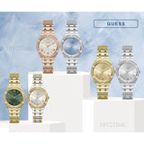 Guess Cosmo Diamonds Blue Dial Silver Steel Strap Watch for Women - GW0033L5 Buy Now By Guess