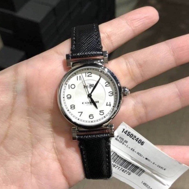 Coach Madison White Dial Black Leather Strap Watch for Women - 14502406 Buy Now By Coach