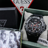Guess Genesis Quartz Black Dial Black Silicone Strap Watch For Men - W1254G2 Buy Now By Guess