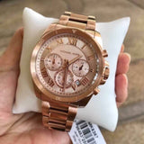 Michael Kors Brecken Chronograph Quartz Rose Gold Dial Rose Gold Steel Strap Watch For Women - MK6367 Buy Now By Michael Kors