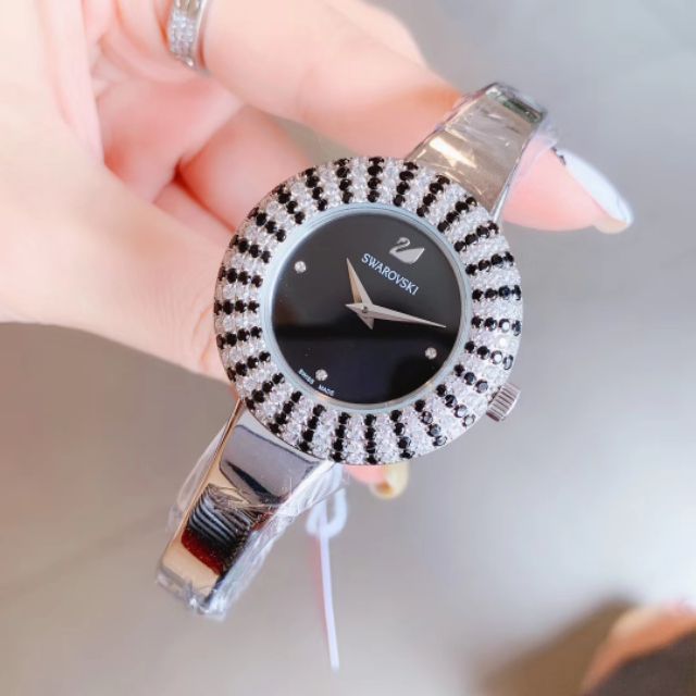 Swarovski Crystal Rose Black Dial Silver Steel Strap Watch for Women - 5484076 Buy Now By Swarovski