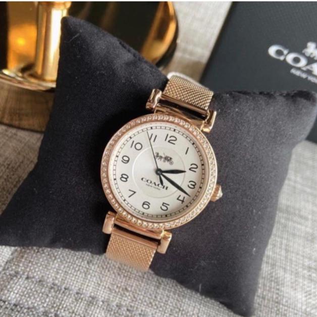 Coach Madison Diamonds White Dial Beige Leather Strap Watch for Women - 14503394 Buy Now By Coach