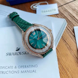 Swarovski Crystalline Aura Green Dial Green Leather Strap Watch for Women - 5644078 Buy Now By Swarovski