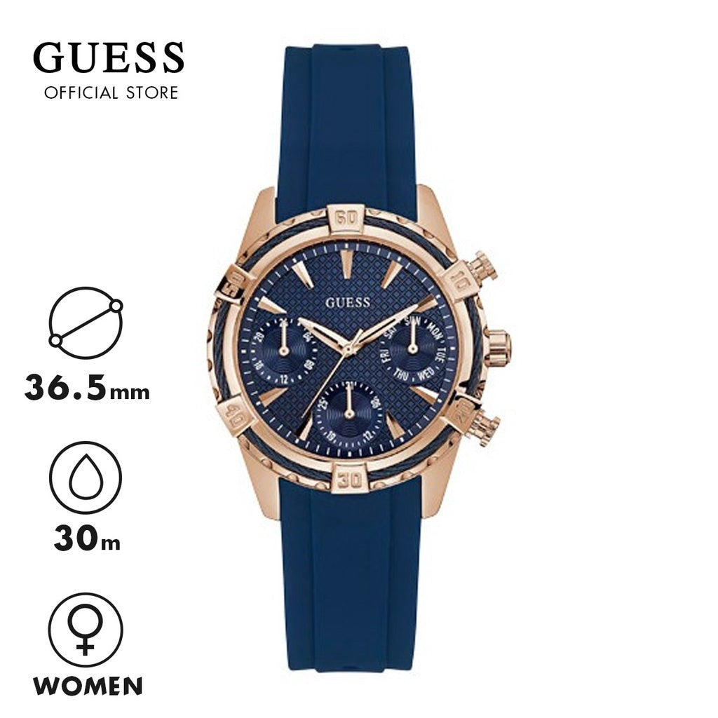 Guess Analog Quartz Blue Dial Blue Rubber Strap Watch For Women - W0562L3 Buy Now By Guess