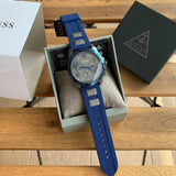Guess Velocity Blue Dial Blue Rubber Strap Watch for Men - W0599G2 Buy Now By Guess