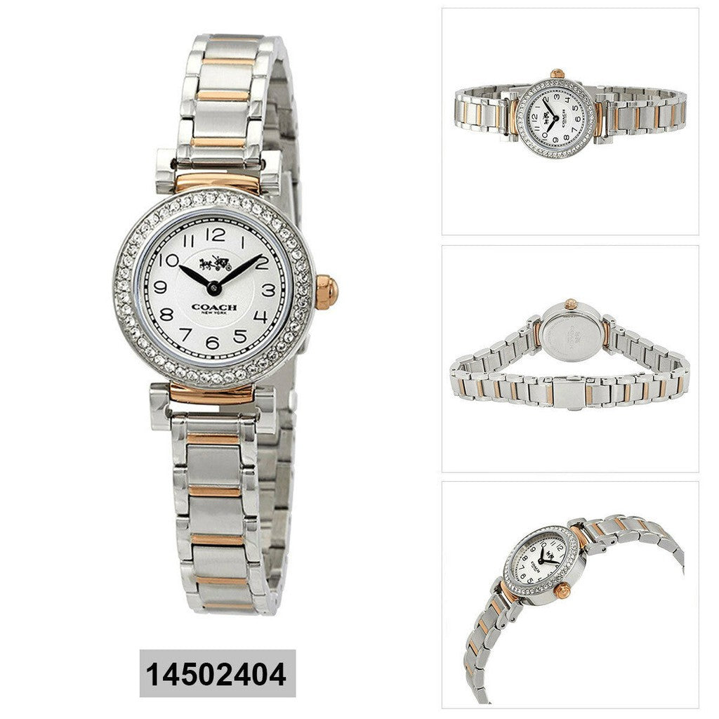 Coach Madison Crystals Silver Dial Two Tone Steel Strap Watch for Women - 14502404 Buy Now By Coach
