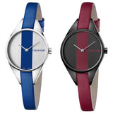 Calvin Klein Rebel Red Black Dial Red Leather Strap Watch for Women - K8P237U1 Buy Now By Calvin Klein