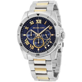 Michael Kors Brecken Chronograph Blue Dial Two Tone Steel Strap Watch For Men - MK8437 Buy Now By Michael Kors