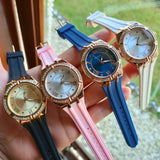 Guess Cosmo Diamonds Silver Dial Pink Silicone Strap Watch for Women - GW0034L3 Buy Now By Guess