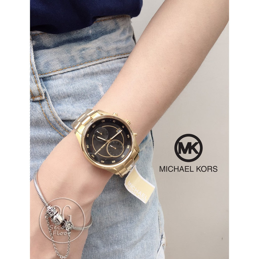 Michael Kors Blair Quartz Black Dial Gold Steel Strap Watch For Women - MK6497 Buy Now By Michael Kors