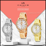 Coach Delancey Diamonds Silver Dial Gold Steel Strap Watch for Women - 14502354 Buy Now By Coach