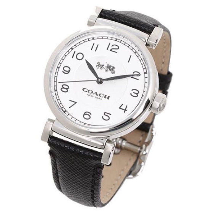 Coach Madison White Dial Black Leather Strap Watch for Women - 14502406 Buy Now By Coach