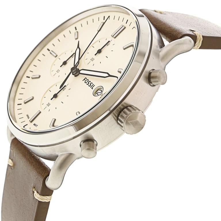 Fossil The Commuter White Dial Brown Leather Strap Watch for Men - FS5402 Buy Now By Fossil