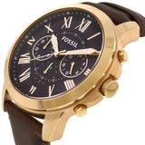 Fossil Grant Chronograph Blue Dial Brown Leather Strap Watch for Men - FS5068 Buy Now By Fossil