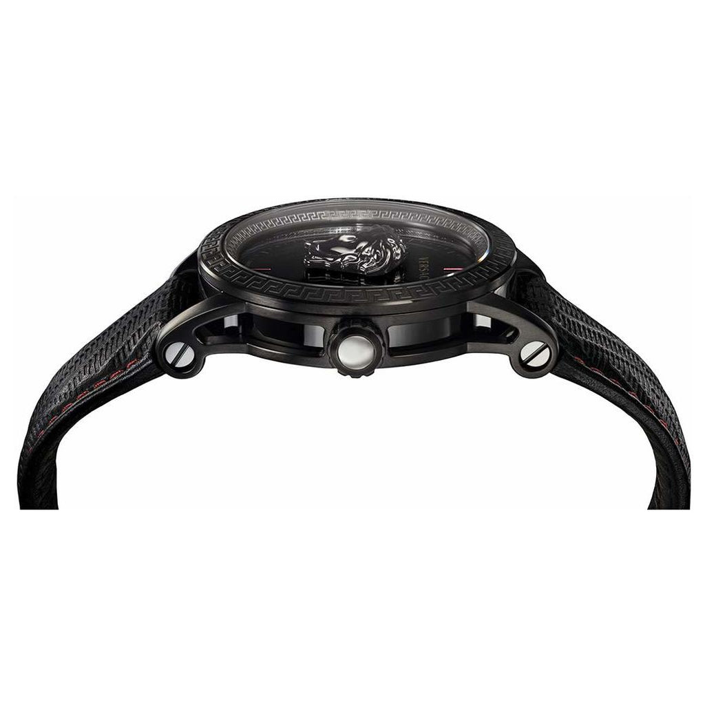 Versace Palazzo Empire Black Dial Black Leather Strap Watch for Men - VERD00218 Buy Now By Versace