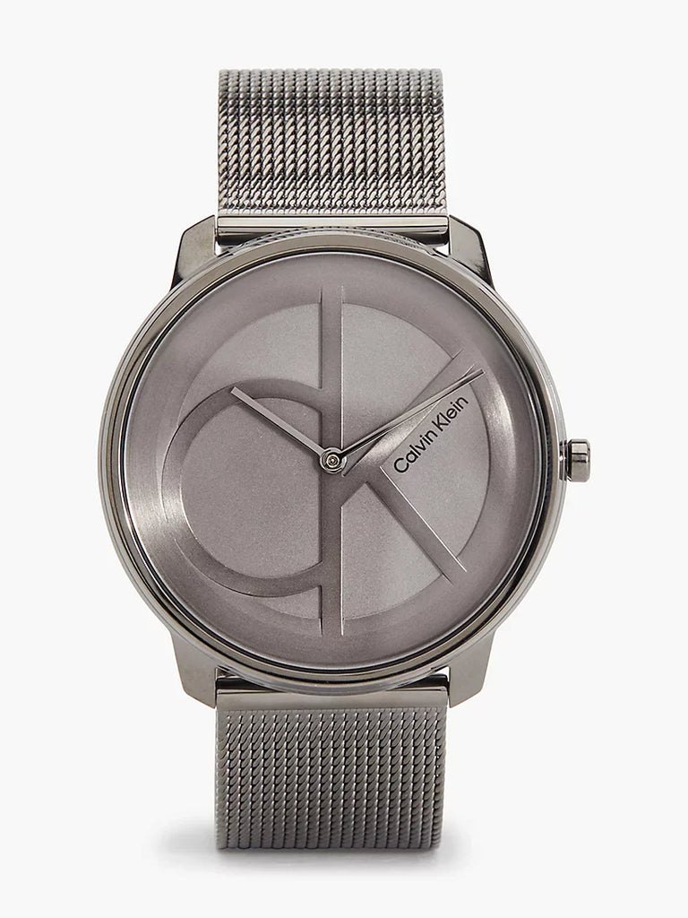 Calvin Klein Minimal Grey Dial Grey Mesh Bracelet Watch for Men - K3M517P4 Buy Now By Calvin Klein