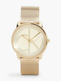 Calvin Klein Minimal Silver Dial Gold Mesh Bracelet Watch for Women - K3M22526 Buy Now By Calvin Klein