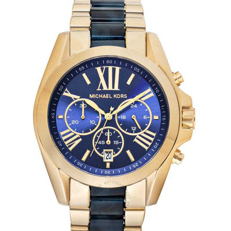 Michael Kors Bradshaw Navy Blue Dial Two Tone Steel Strap Watch for Women - MK6268 Buy Now By Michael Kors