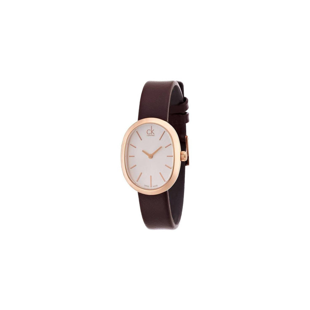 Calvin Klein Incentive White Dial Brown Leather Strap Watch for Women - K3P236G6 Buy Now By Calvin Klein