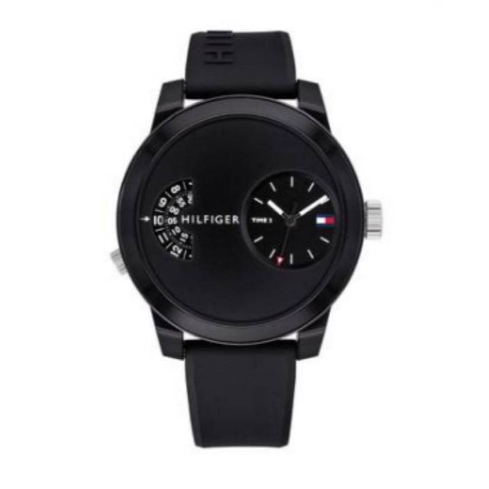 Tommy Hilfiger Denim Black Dial Black Rubber Strap Watch for Men - 1791555 Buy Now By Tommy Hilfiger