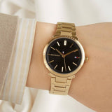 Tommy Hilfiger Brooke Black Dial Gold Steel Strap Watch for Women - 1782019 Buy Now By Tommy Hilfiger