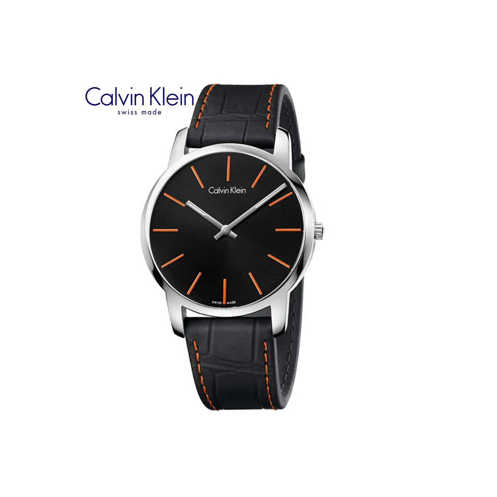 Calvin Klein City Black Dial Black Leather Strap Watch for Men - K2G211C1 Buy Now By Calvin Klein