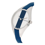 Calvin Klein Rebel Blue Silver Dial Blue Leather Strap Watch for Women - K8P231V6 Buy Now By Calvin Klein