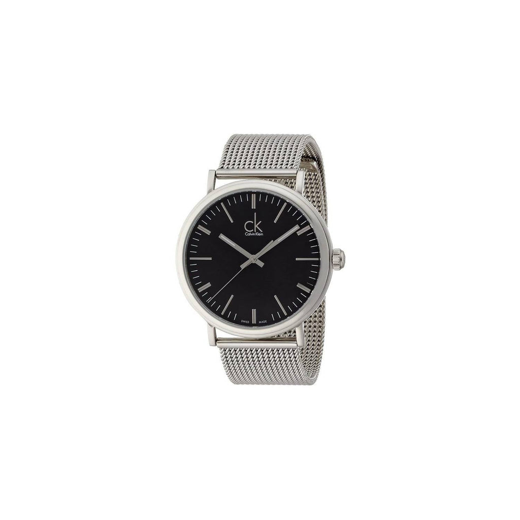 Calvin Klein Surround Black Dial Silver Mesh Bracelet Watch for Men - K3W21121 Buy Now By Calvin Klein