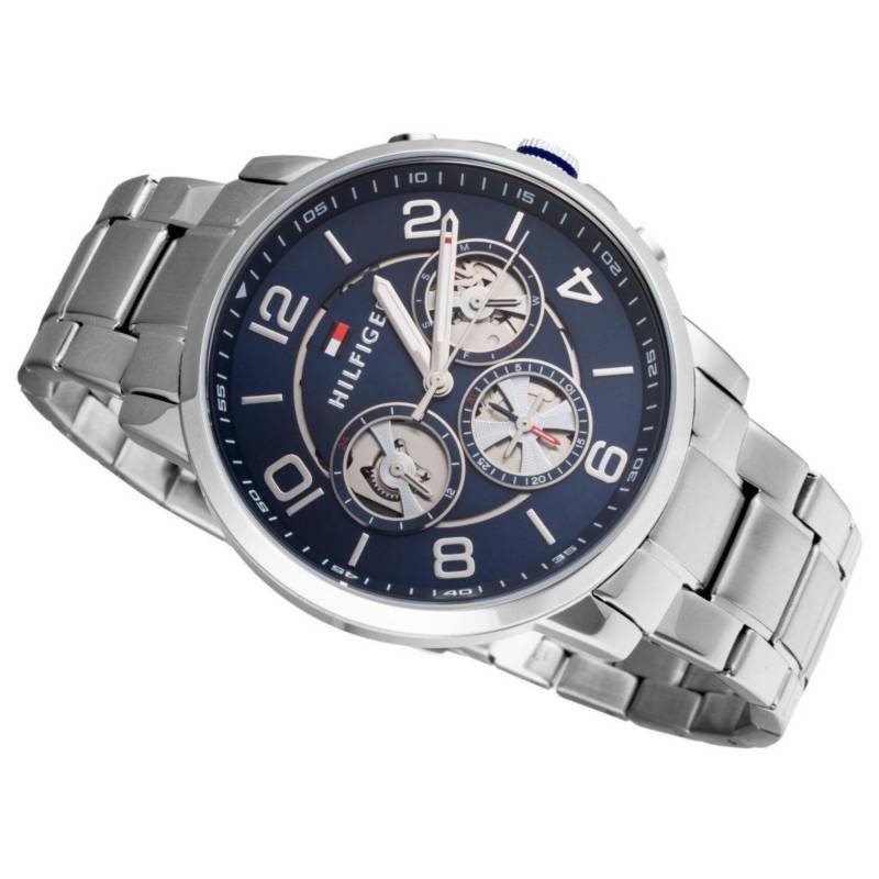 Tommy Hilfiger Keagan Blue Dial Silver Steel Strap Watch for Men - 1791293 Buy Now By Tommy Hilfiger
