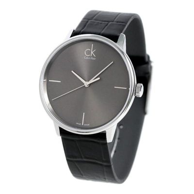 Calvin Klein Grey Dial Black Leather Strap Watch for Women - K2Y2Y1CU Buy Now By Calvin Klein
