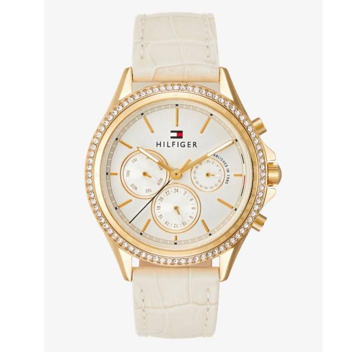 Tommy Hilfiger Ari Diamonds White Dial Cream Leather Strap Watch for Women - 1781982 Buy Now By Tommy Hilfiger