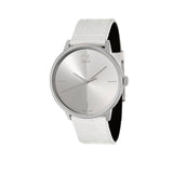 Calvin Klein Accent Silver Dial White Leather Strap Watch for Women - K2Y211K6 Buy Now By Calvin Klein