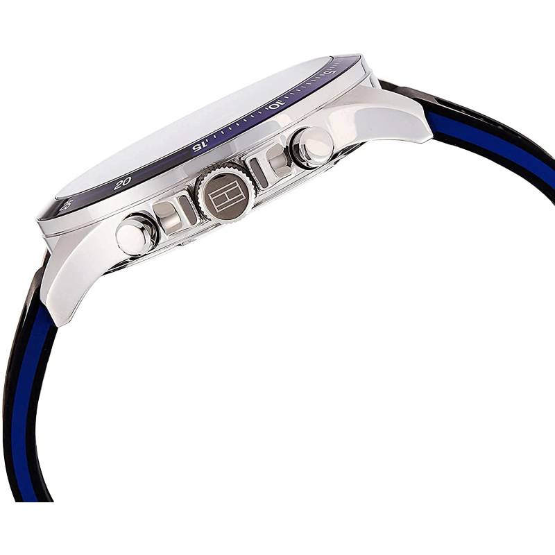 Tommy Hilfiger Bank Quartz Black Dial Black Rubber Strap Watch for Men - 1791724 Buy Now By Tommy Hilfiger