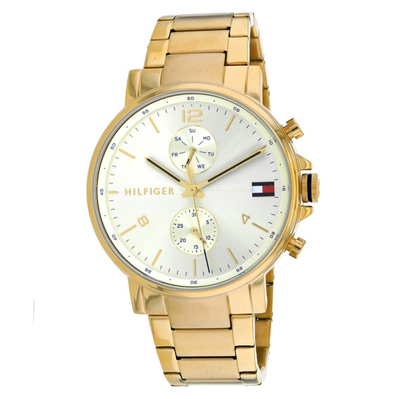 Tommy Hilfiger Daniel White Dial Gold Steel Strap Watch for Men - 1710415 Buy Now By Tommy Hilfiger