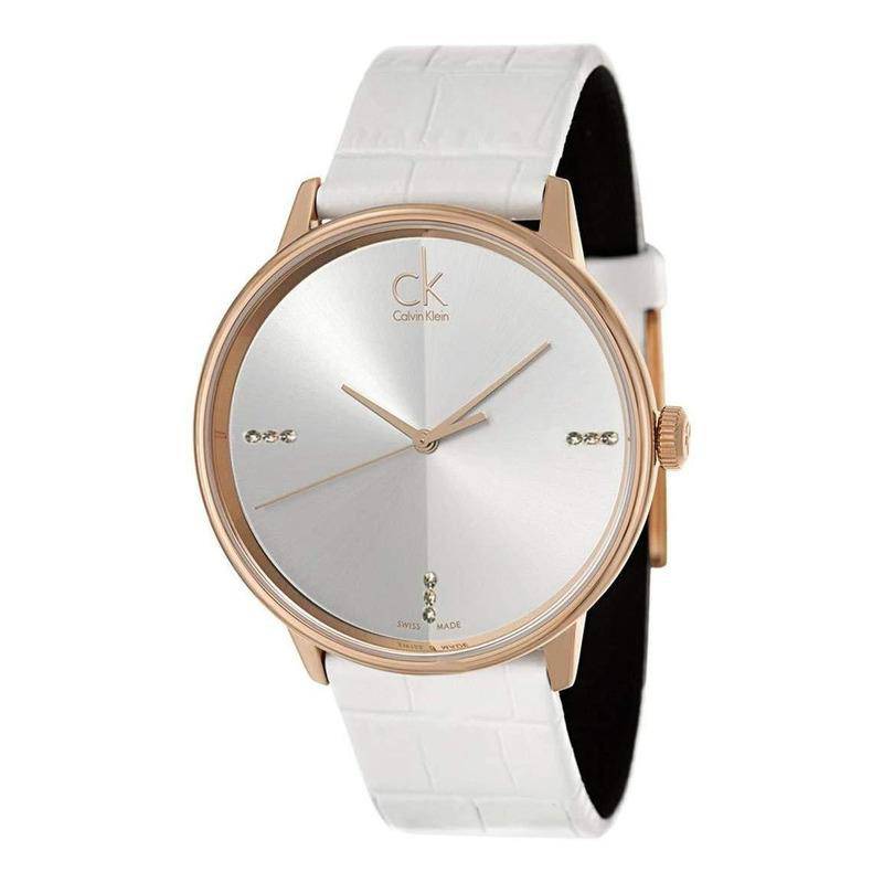 Calvin Klein Accent White Dial White Leather Strap Watch for Men - K2Y2X6KW Buy Now By Calvin Klein