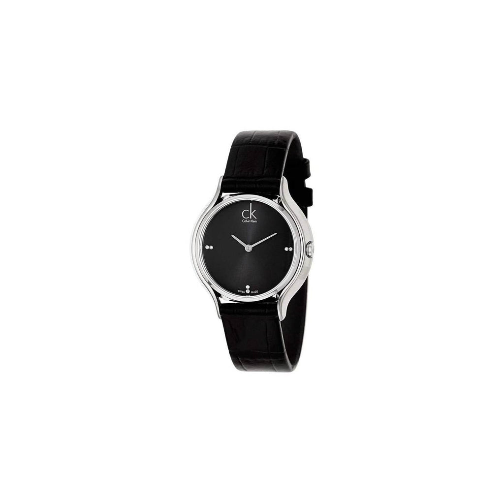 Calvin Klein Skirt Black Dial Black Leather Strap Watch for Women - K2U231CS Buy Now By Calvin Klein