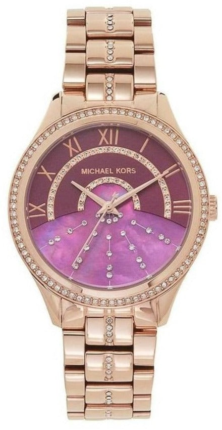 Michael Kors Lauryn Pink Dial Rose Gold Steel Strap Watch for Women - MK3722 Buy Now By Michael Kors