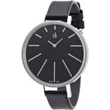 Calvin Klein Equal Black Dial Black Leather Strap Watch for Women - K3E231C1 Buy Now By Calvin Klein