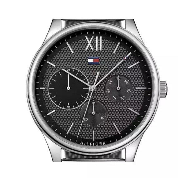 Tommy Hilfiger Damon Quartz Chronograph Black Dial Silver Mesh Bracelet Watch for Men - 1791415 Buy Now By Tommy Hilfiger