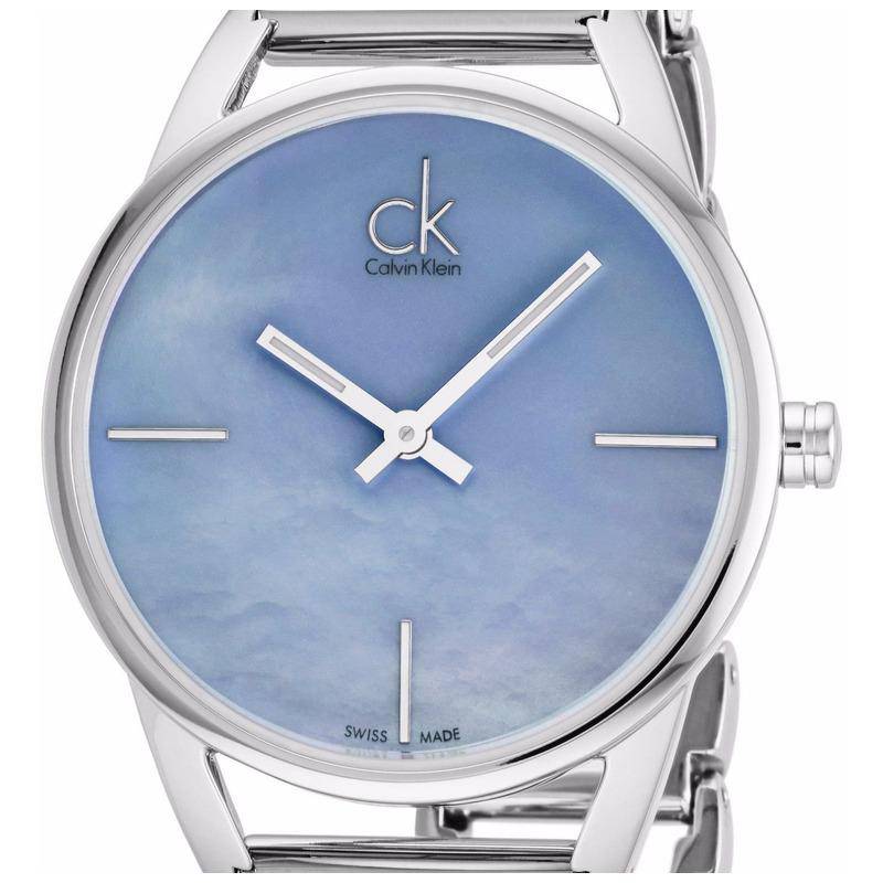Calvin Klein Stately Blue Mother of Pearl Dial Silver Steel Strap Watch for Women - K3G2312N Buy Now By Calvin Klein