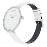Calvin Klein Rise White Grey Dial White Leather Strap Watch for Women - K7A231L6 Buy Now By Calvin Klein