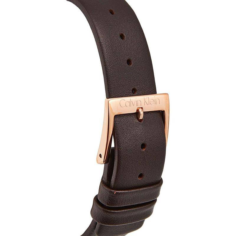 Calvin Klein Minimal White Dial Brown Leather Strap Watch for Women - K3M226G6 Buy Now By Calvin Klein