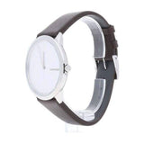 Calvin Klein Minimal Silver Dial Brown Leather Strap Watch for Men - K3M211G6 Buy Now By Calvin Klein