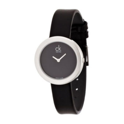 Calvin Klein Firm Black Dial Black Leather Strap Watch for Women - K3N231C1 Buy Now By Calvin Klein