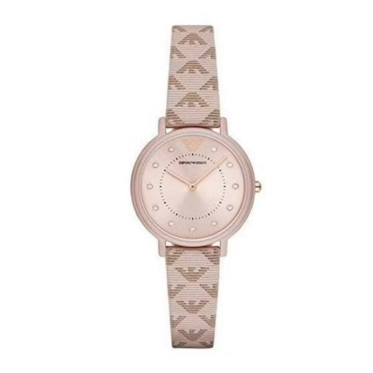 Emporio Armani Kappa Quartz Rose Gold Dial Pink Leather Strap Watch For Women - AR11010 Buy Now By Emporio Armani